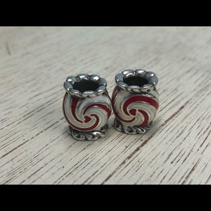 Brighton Peppermint Swirl Beads, Retired, Set of 2